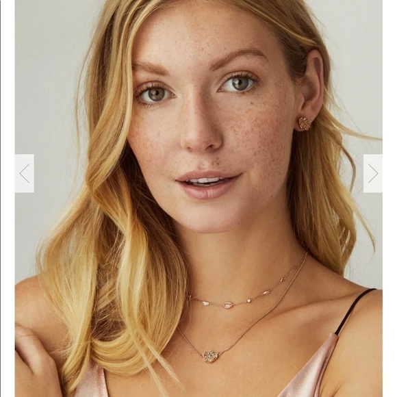 Kendra Scott Jewelry - NWT KENDRA SCOTT Tess Rose Gold Chain Rose Gold Druzy Necklace